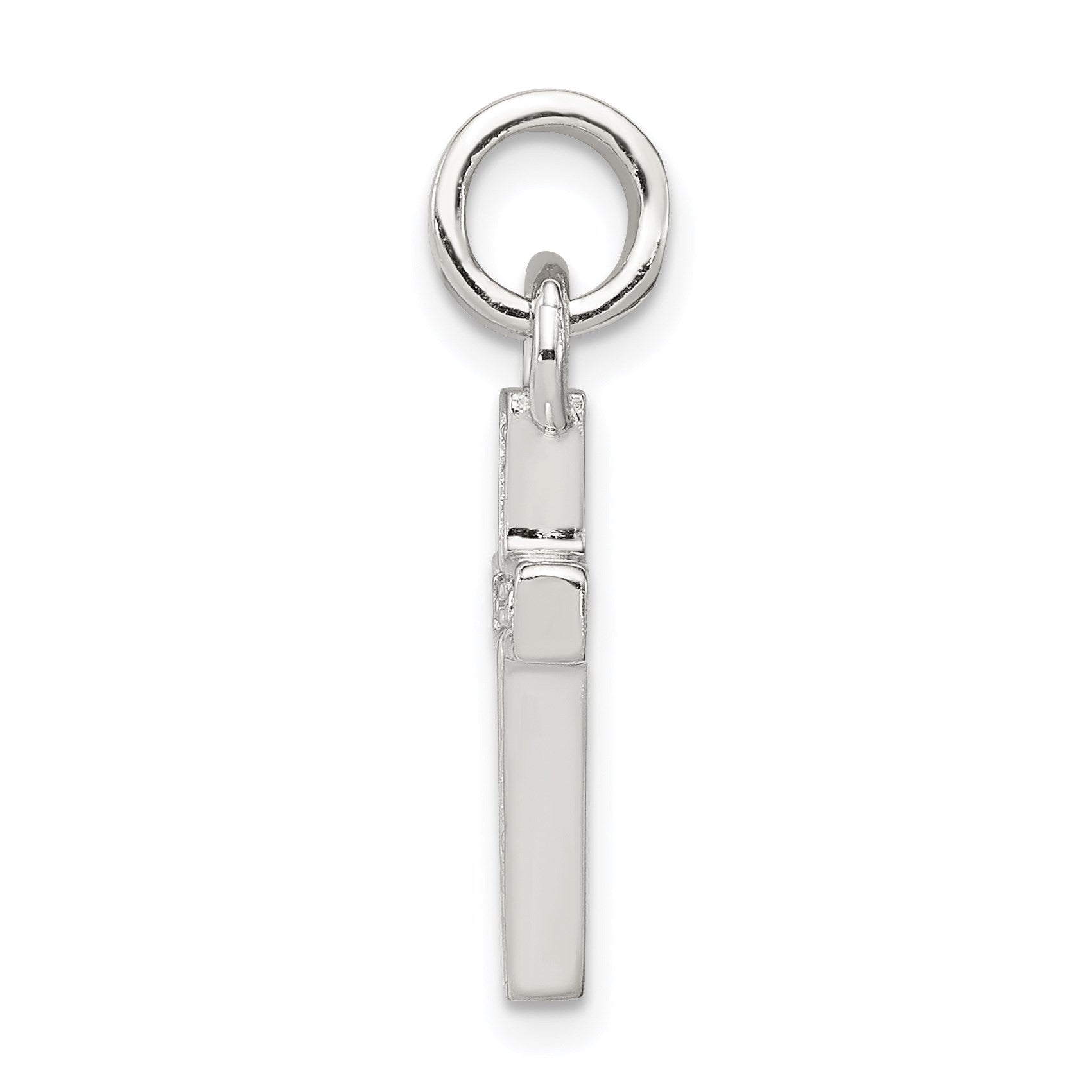 Sterling Silver Rhodium-plated CZ Latin Cross Pendant