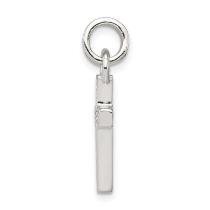 Sterling Silver Rhodium-plated CZ Latin Cross Pendant