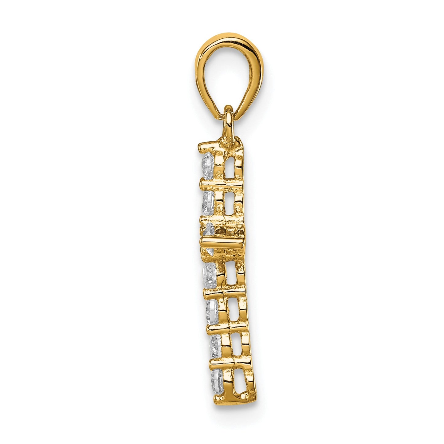 Sterling Silver Gold-plated CZ Cross Pendant