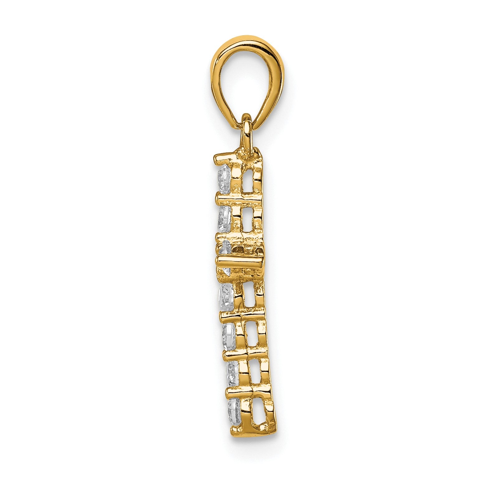 Sterling Silver Gold-plated CZ Cross Pendant