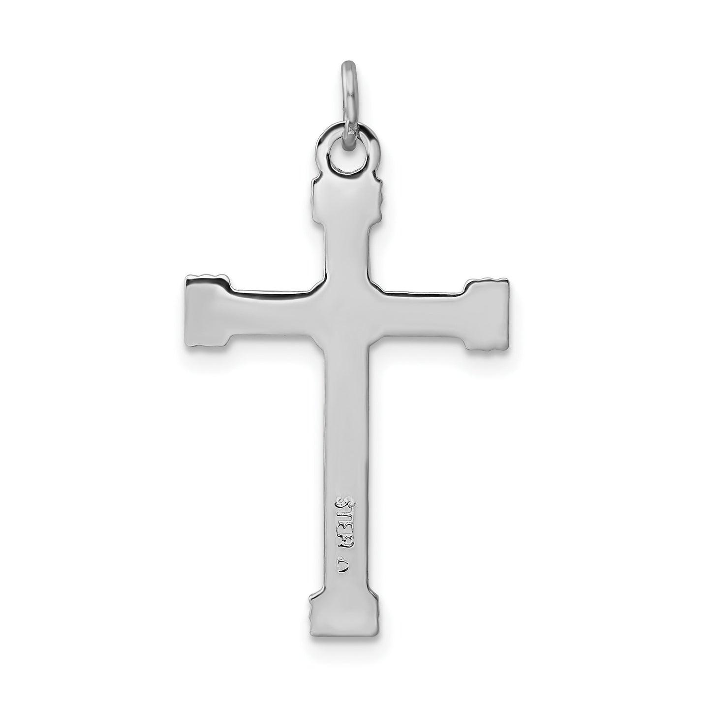 Sterling Silver Platinum-plated & 18k Gold-plated Rope Cross Pendant