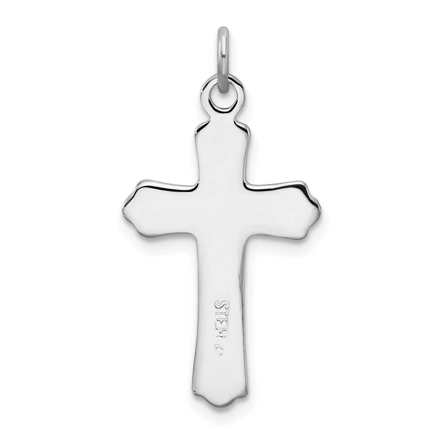 Sterling Silver Platinum-plated & 18k Gold-plated Cross Charm