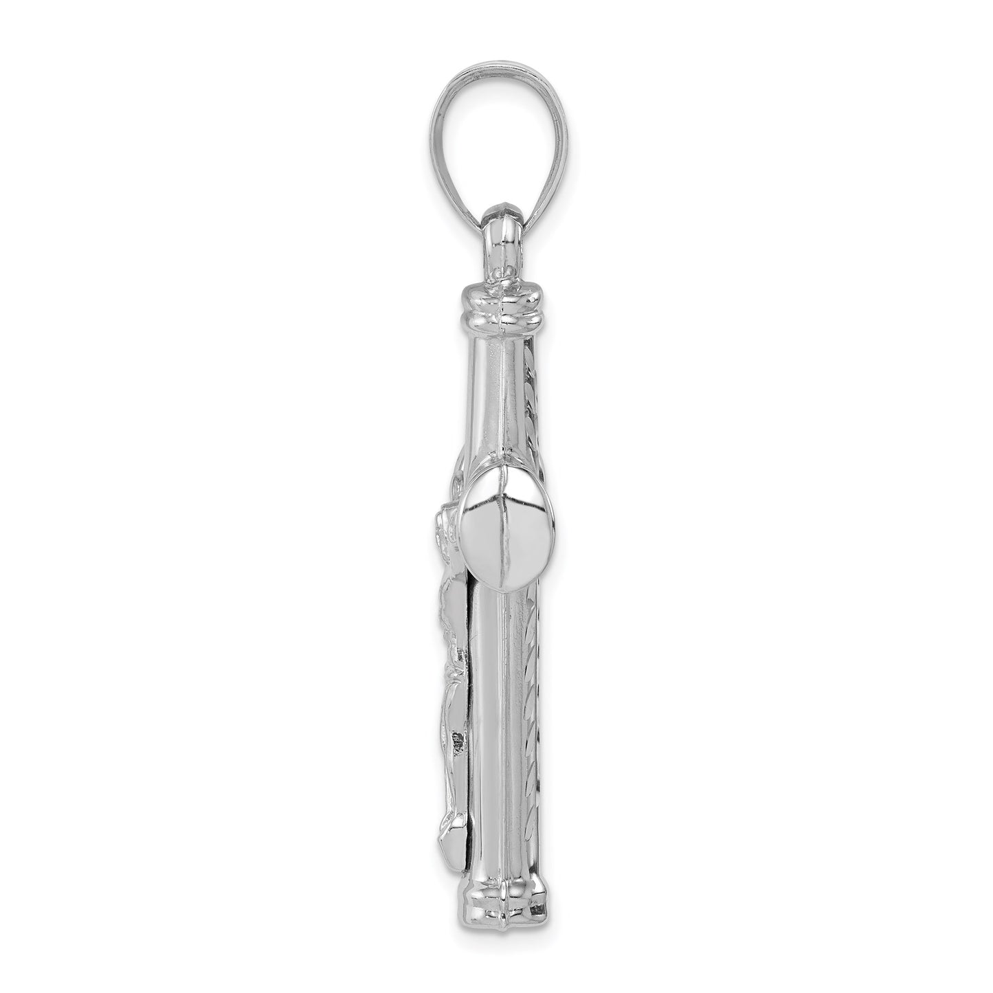 Sterling Silver Rhodium-plated Latin Crucifix Pendant