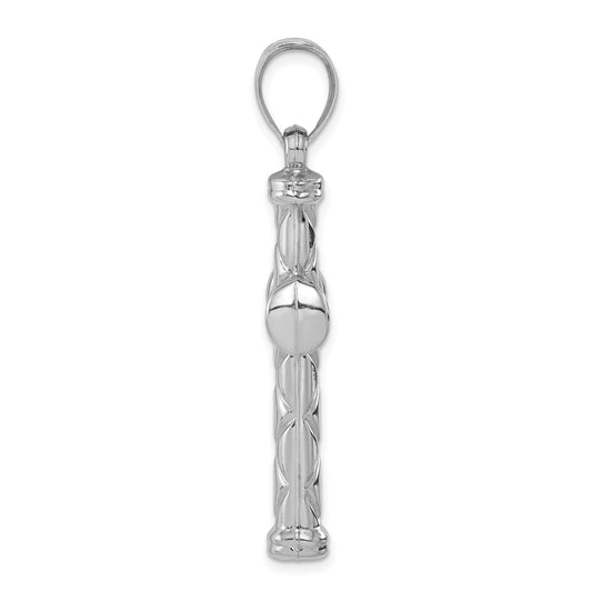 Sterling Silver Rhodium-plated Hollow Latin Cross Pendant
