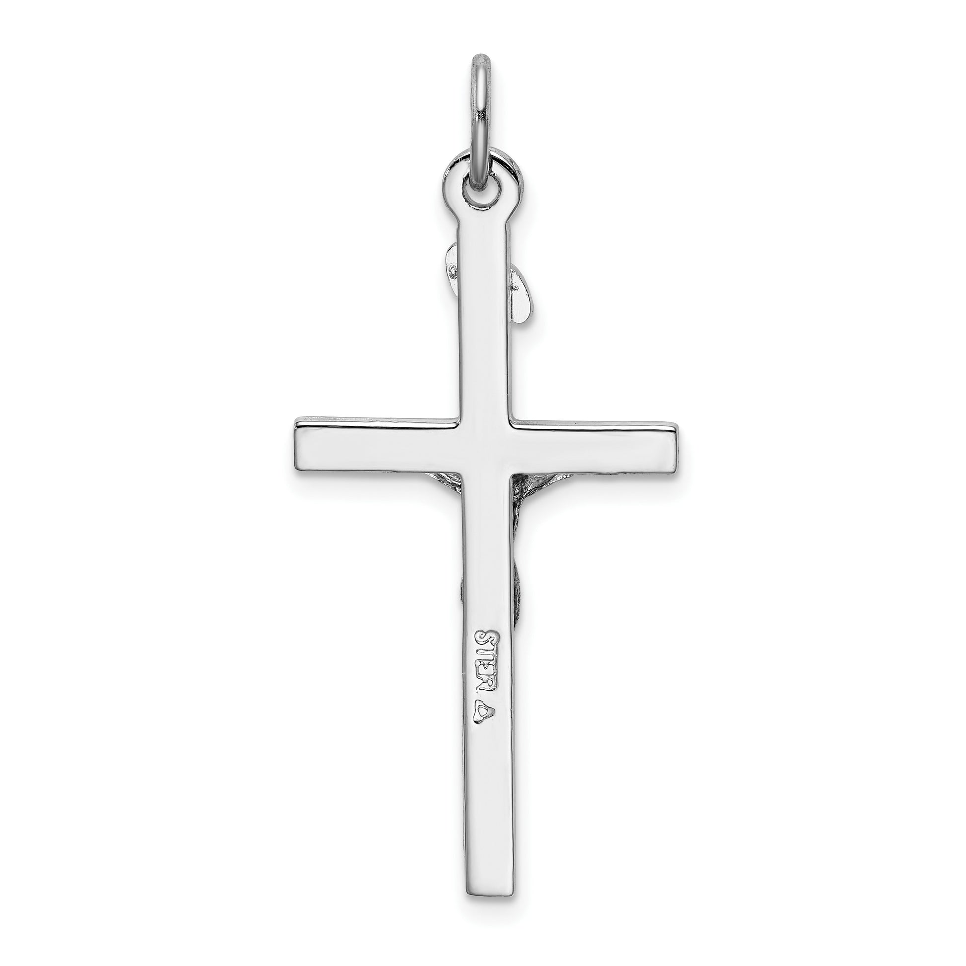 Sterling Silver Platinum-plated & 18k Gold-plated Crucifix Pendant