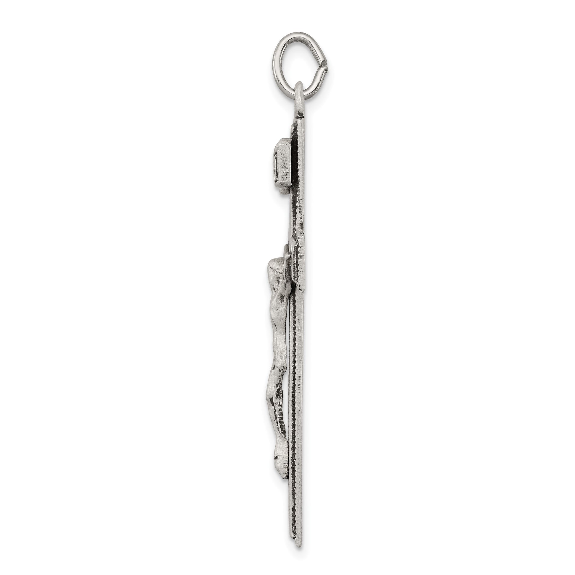 Sterling Silver Antiqued INRI Crucifix Pendant