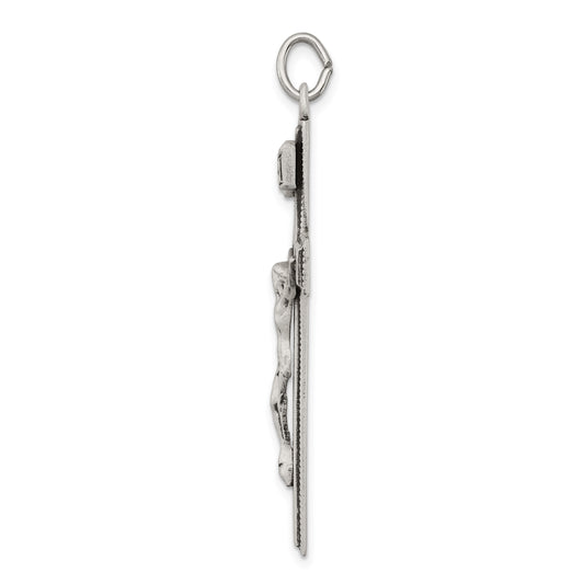 Sterling Silver Antiqued INRI Crucifix Pendant
