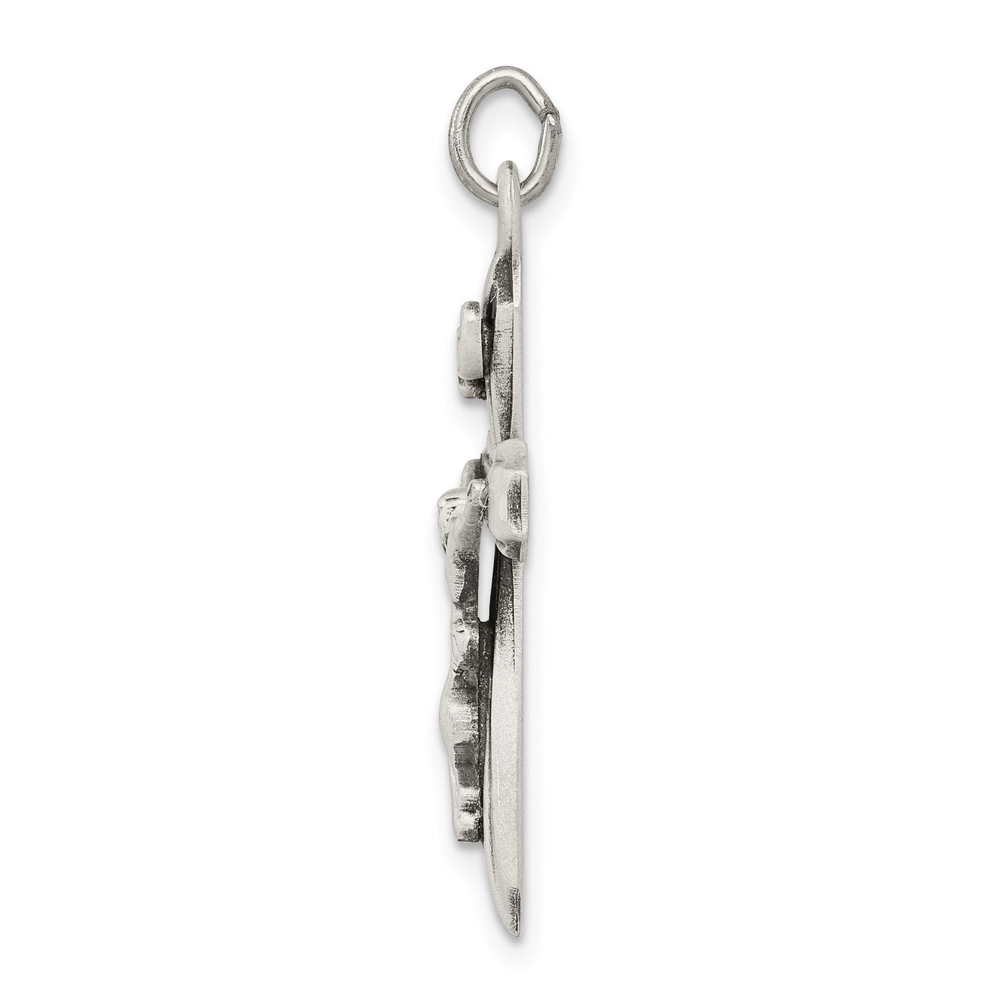 Sterling Silver Antiqued INRI Crucifix Pendant
