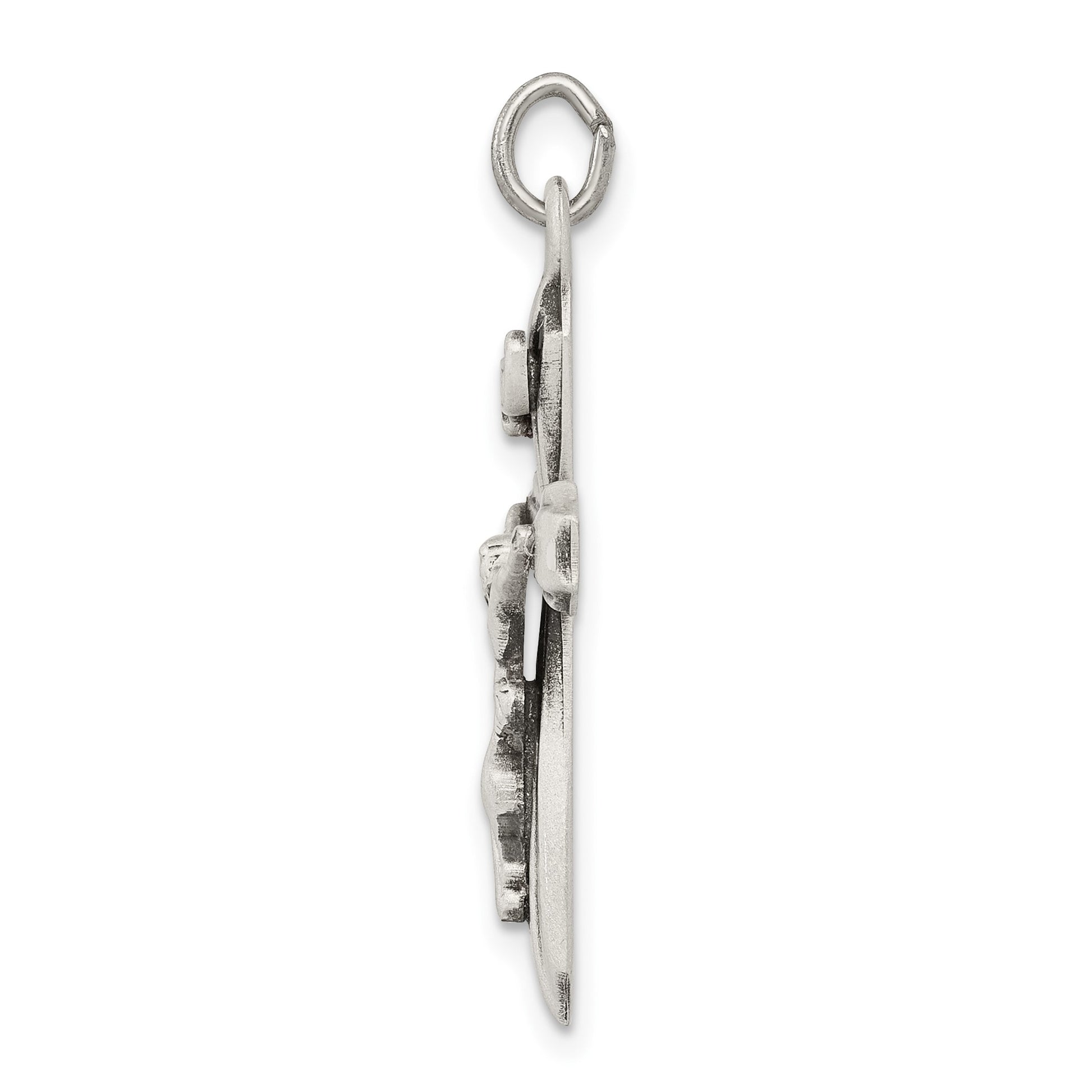 Sterling Silver Antiqued INRI Crucifix Pendant
