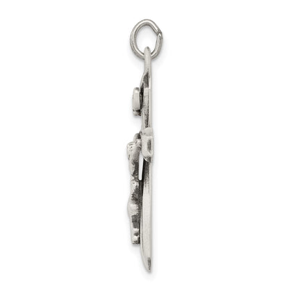 Sterling Silver Antiqued INRI Crucifix Pendant
