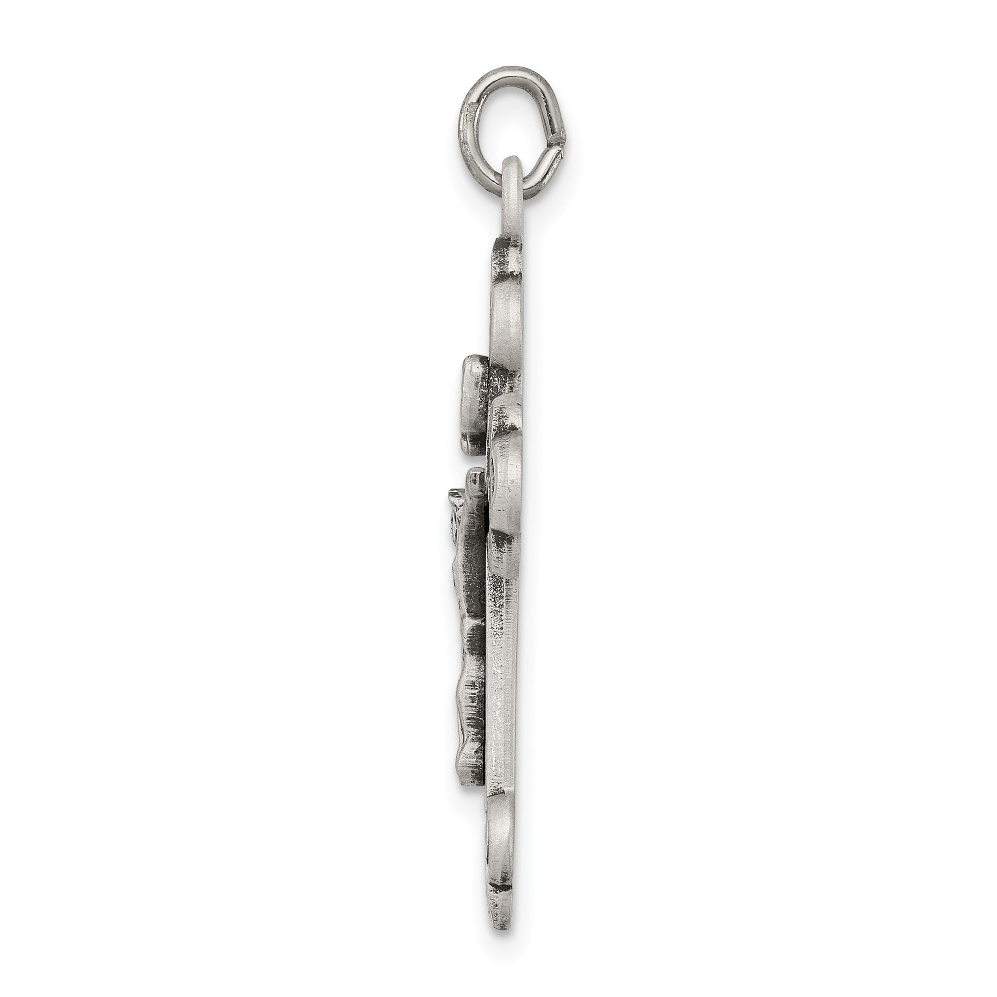 Sterling Silver Antiqued INRI Crucifix Pendant