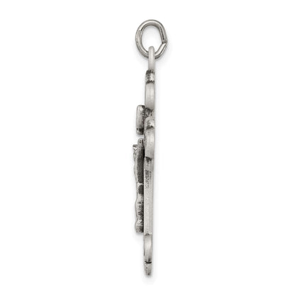 Sterling Silver Antiqued INRI Crucifix Pendant