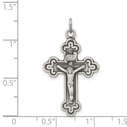 Sterling Silver Antiqued INRI Crucifix Pendant