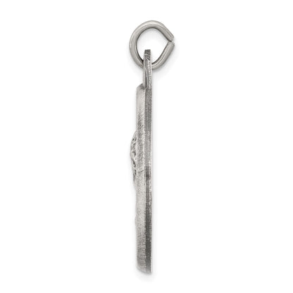Sterling Silver Antiqued Jesus Medal