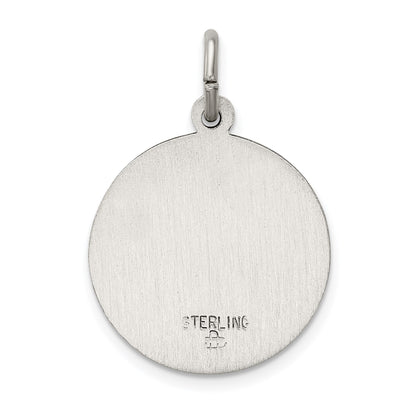 Sterling Silver Antiqued Blessed Mother Medal
