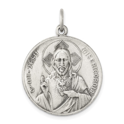 Sterling Silver Antiqued Our Lady of the Holy Scapular Medal