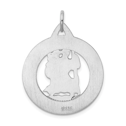 Sterling Silver Rhodium-plated St. Christopher Medal