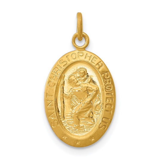 24k Gold-plated Sterling Silver Saint Christopher Medal