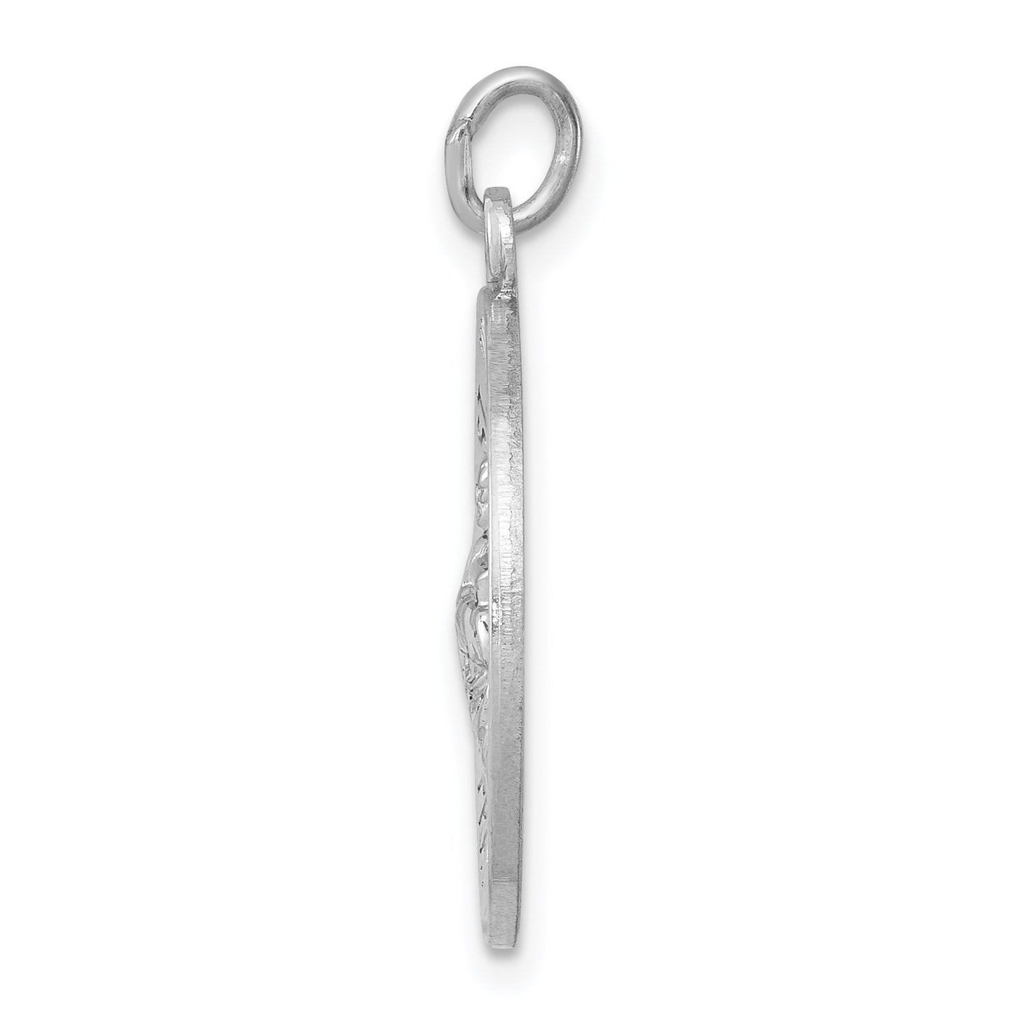 Sterling Silver Rhodium-plated Saint Jude Thaddeus Medal