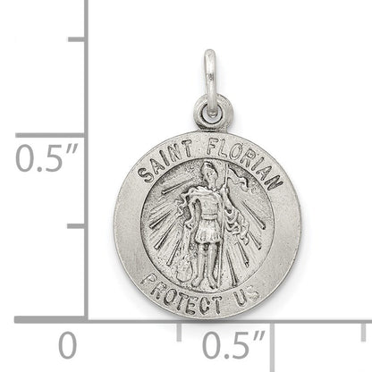 Sterling Silver Antiqued Saint Florian Medal