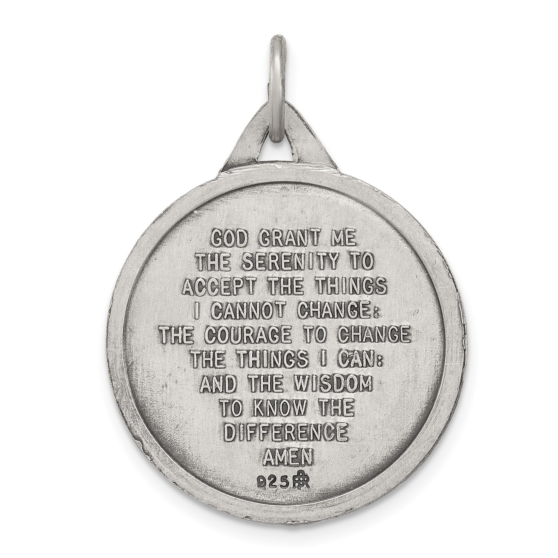 Sterling Silver Antiqued Praying Hands Pendant