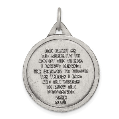 Sterling Silver Antiqued Praying Hands Pendant