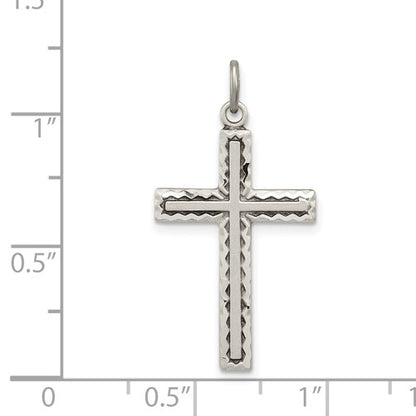 Sterling Silver Antiqued Cross Charm