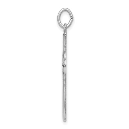 Sterling Silver Platinum-plated Enamel Cross Pendant