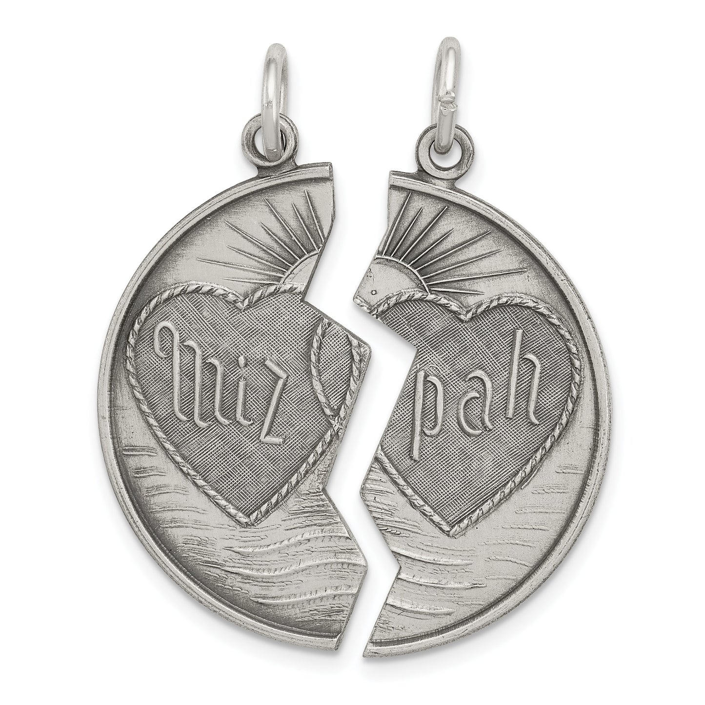Sterling Silver Antiqued Mizpah Charm