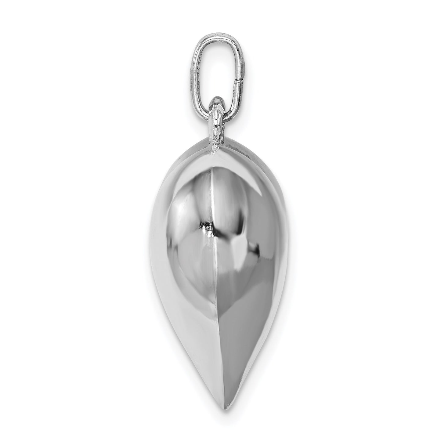 Sterling Silver Rhodium-plated Puffed Heart Pendant