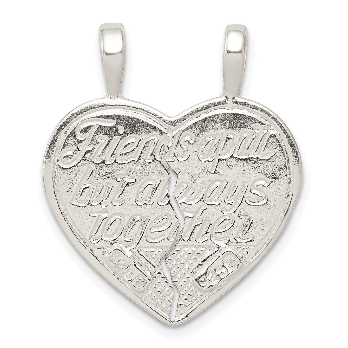 Sterling Silver Best Friend 2-piece break apart Heart Charm