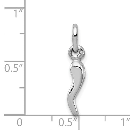 Sterling Silver Rhodium-plated Italian Horn Charm