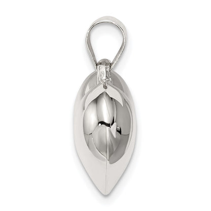 Sterling Silver Rhodium-plated Puffed Heart Charm