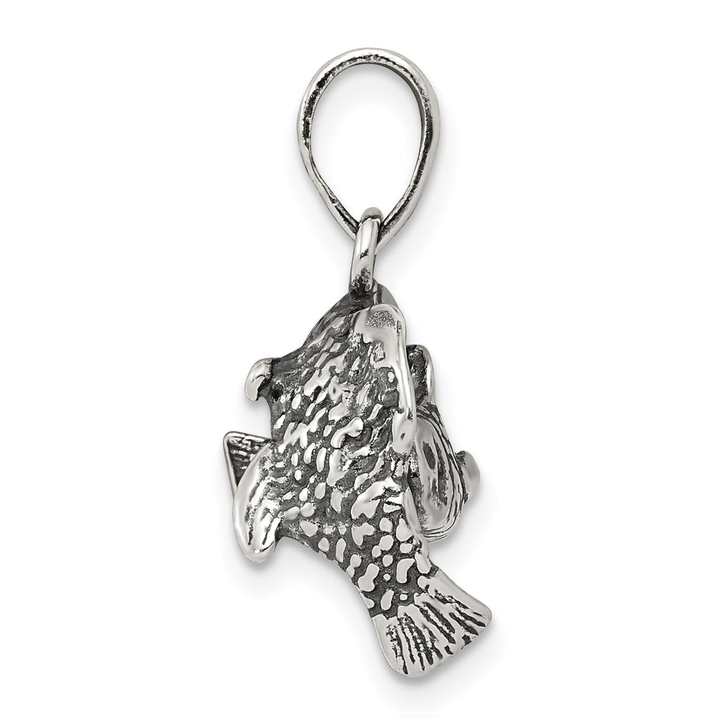 Sterling Silver Antiqued Pisces Zodiac Pendant