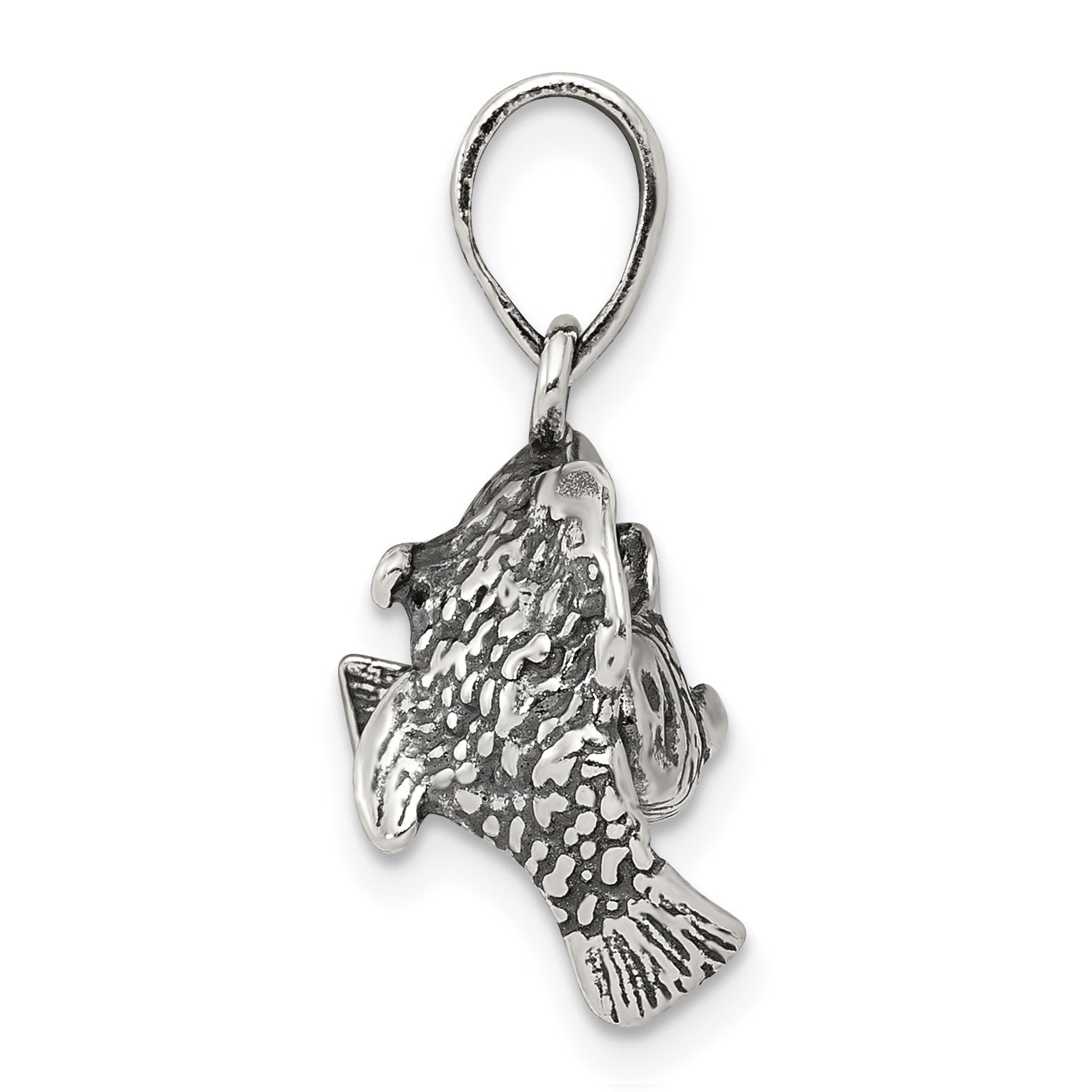 Sterling Silver Antiqued Pisces Zodiac Pendant
