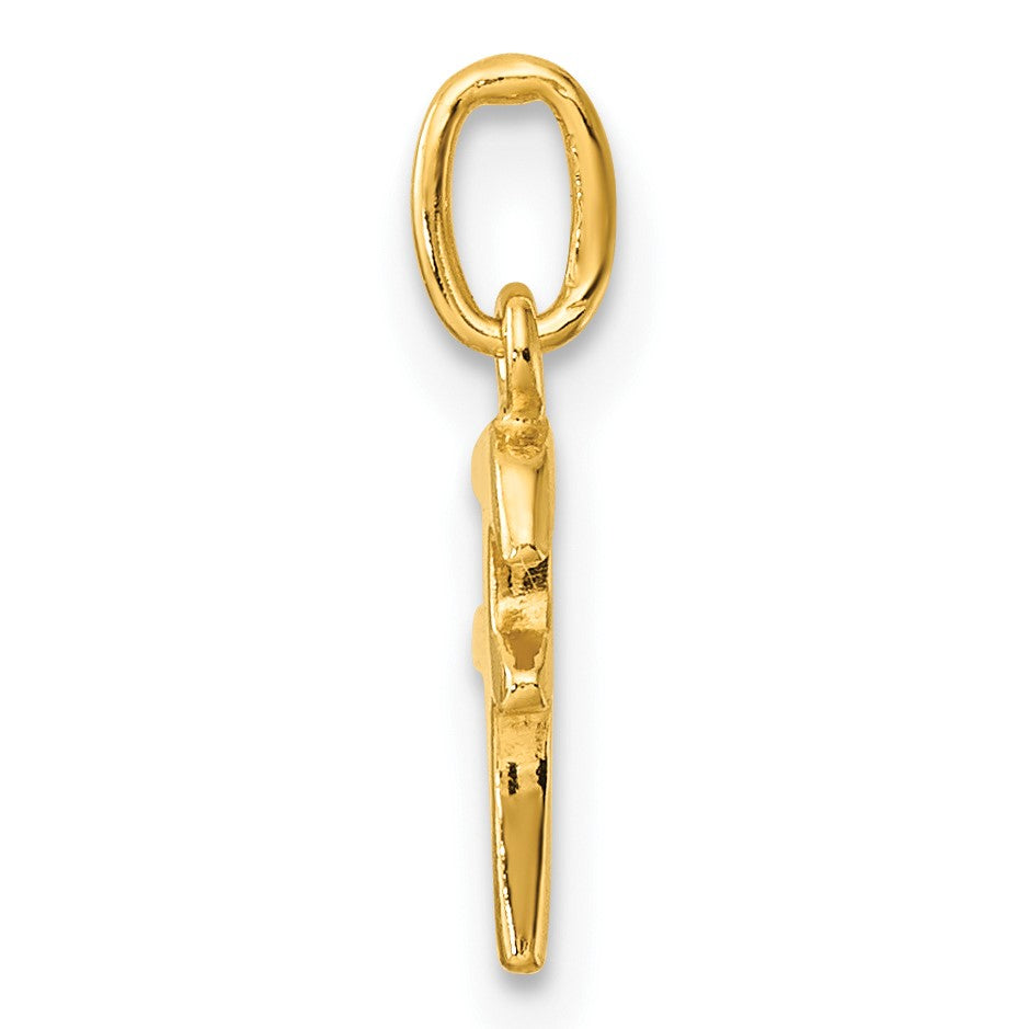 Sterling Silver Gold-tone Polished Letter F Initial Charm