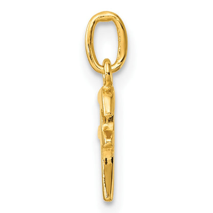 Sterling Silver Gold-tone Polished Letter F Initial Charm