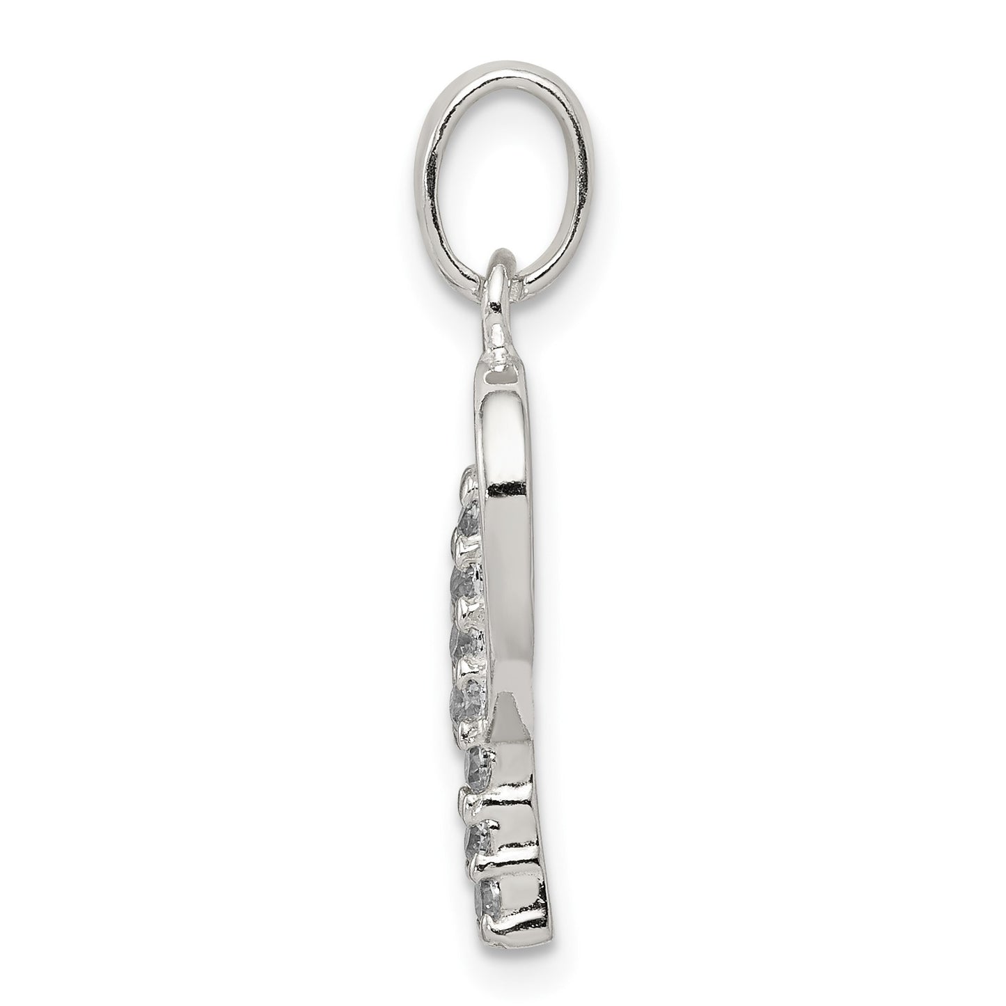 Sterling Silver CZ Letter P Initial Pendant