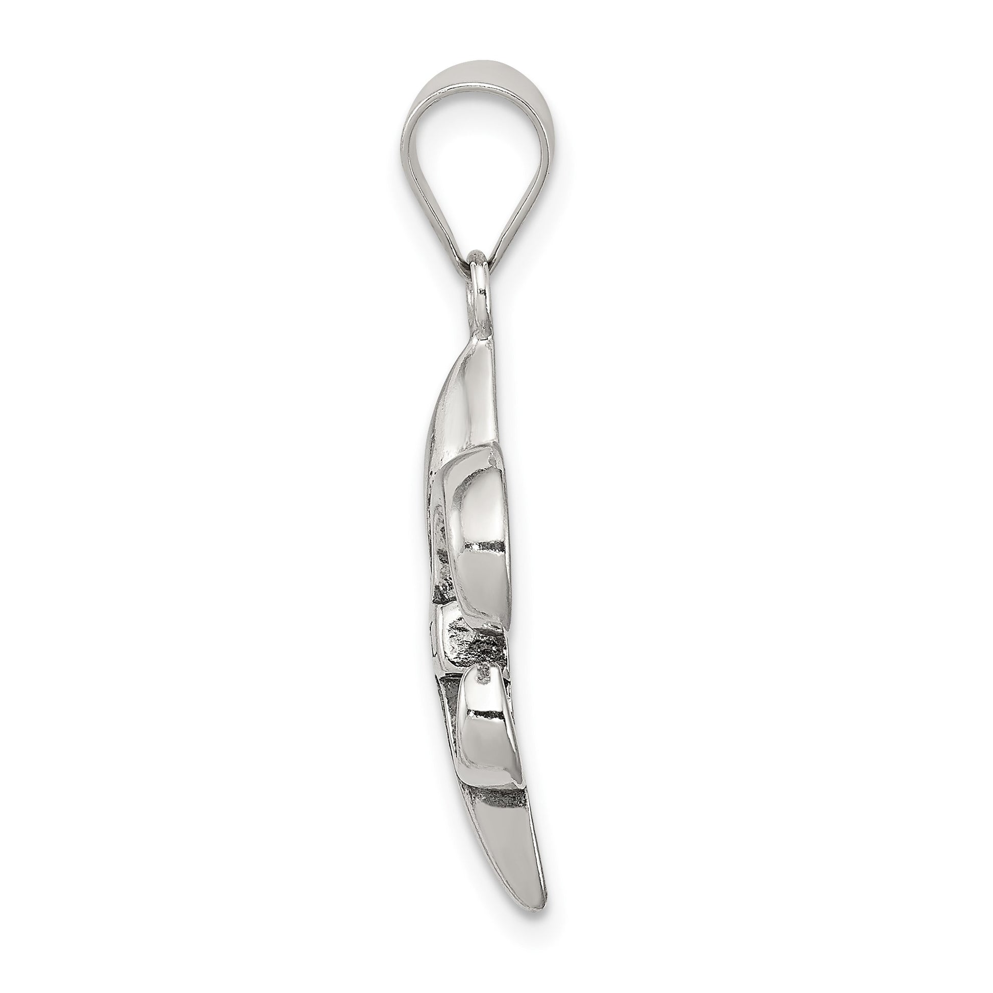 Sterling Silver Antiqued Fleur De lis Pendant