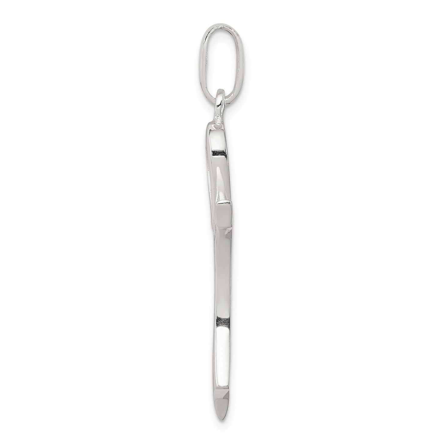 Sterling Silver Polished Heart Cross