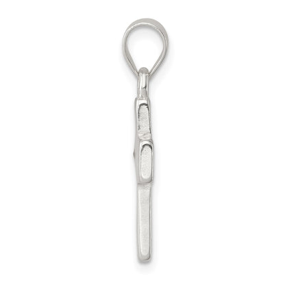 Sterling Silver Rhodium-plated Enameled Mustard Seed Cross Pendant