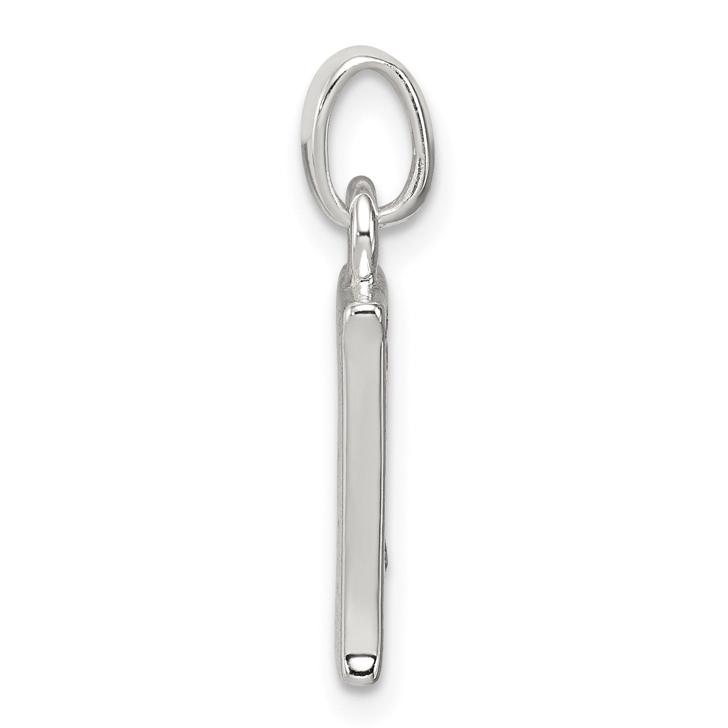 Sterling Silver White CZ Letter E Initial Pendant