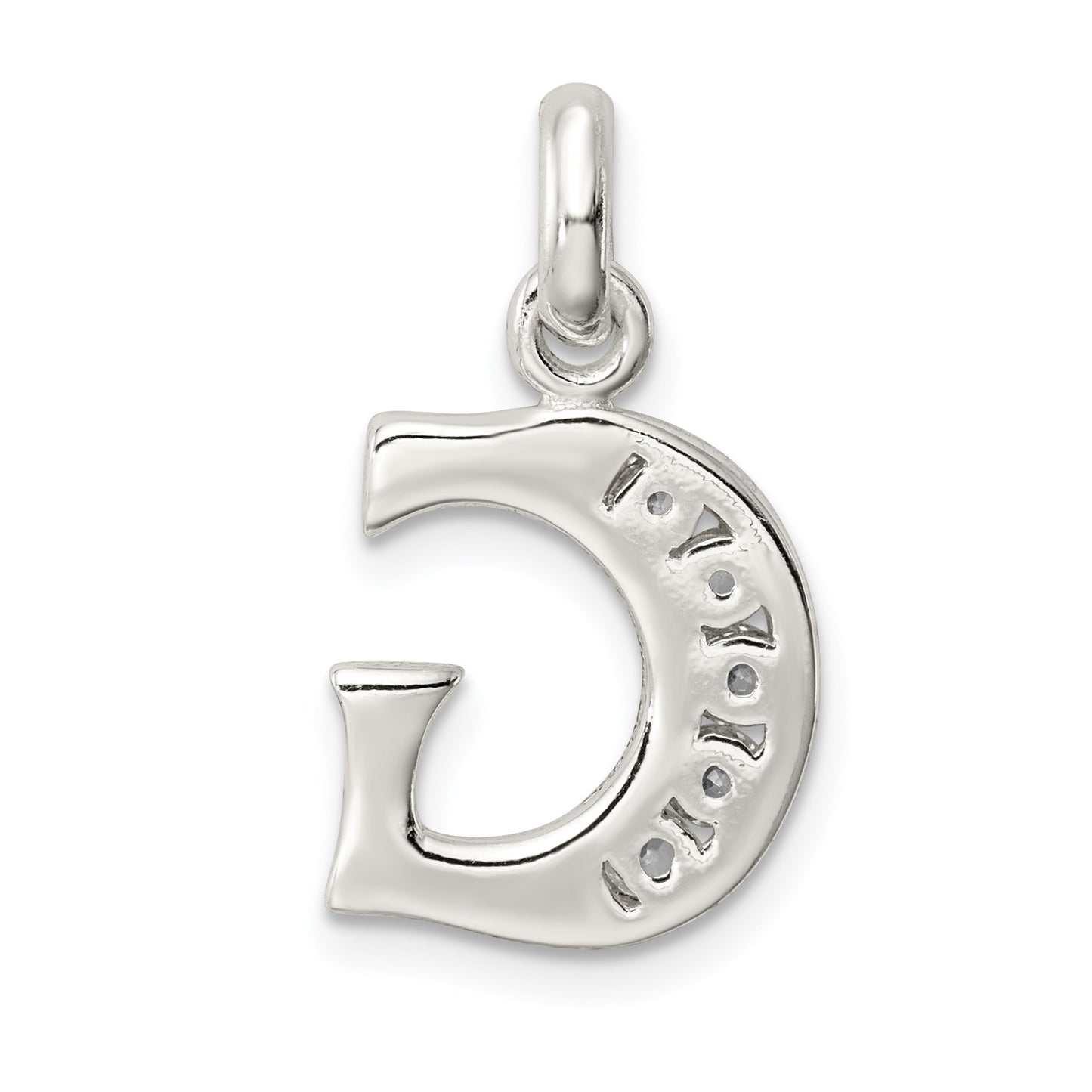 Sterling Silver White CZ Letter G Initial Pendant