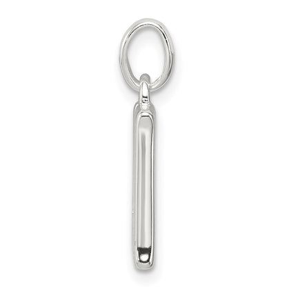 Sterling Silver White CZ Letter M Initial Pendant