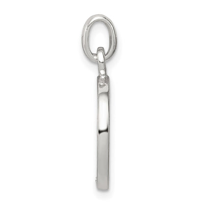 Sterling Silver White CZ Letter O Initial Pendant