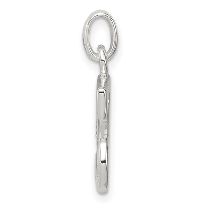 Sterling Silver White CZ Letter S Initial Pendant