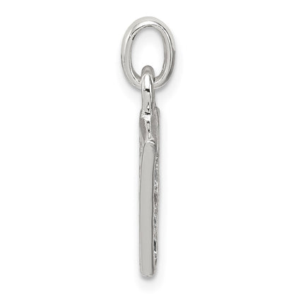 Sterling Silver White CZ Letter V Initial Pendant