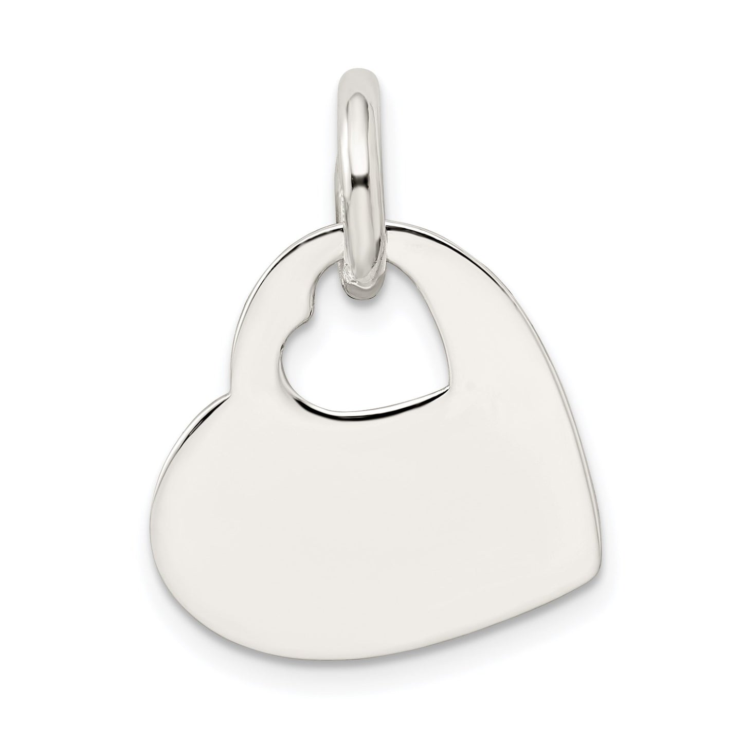 Sterling Silver Heart w/Cut Out Heart Charm