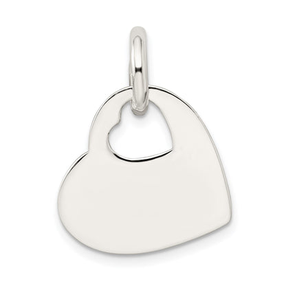 Sterling Silver Heart w/Cut Out Heart Charm