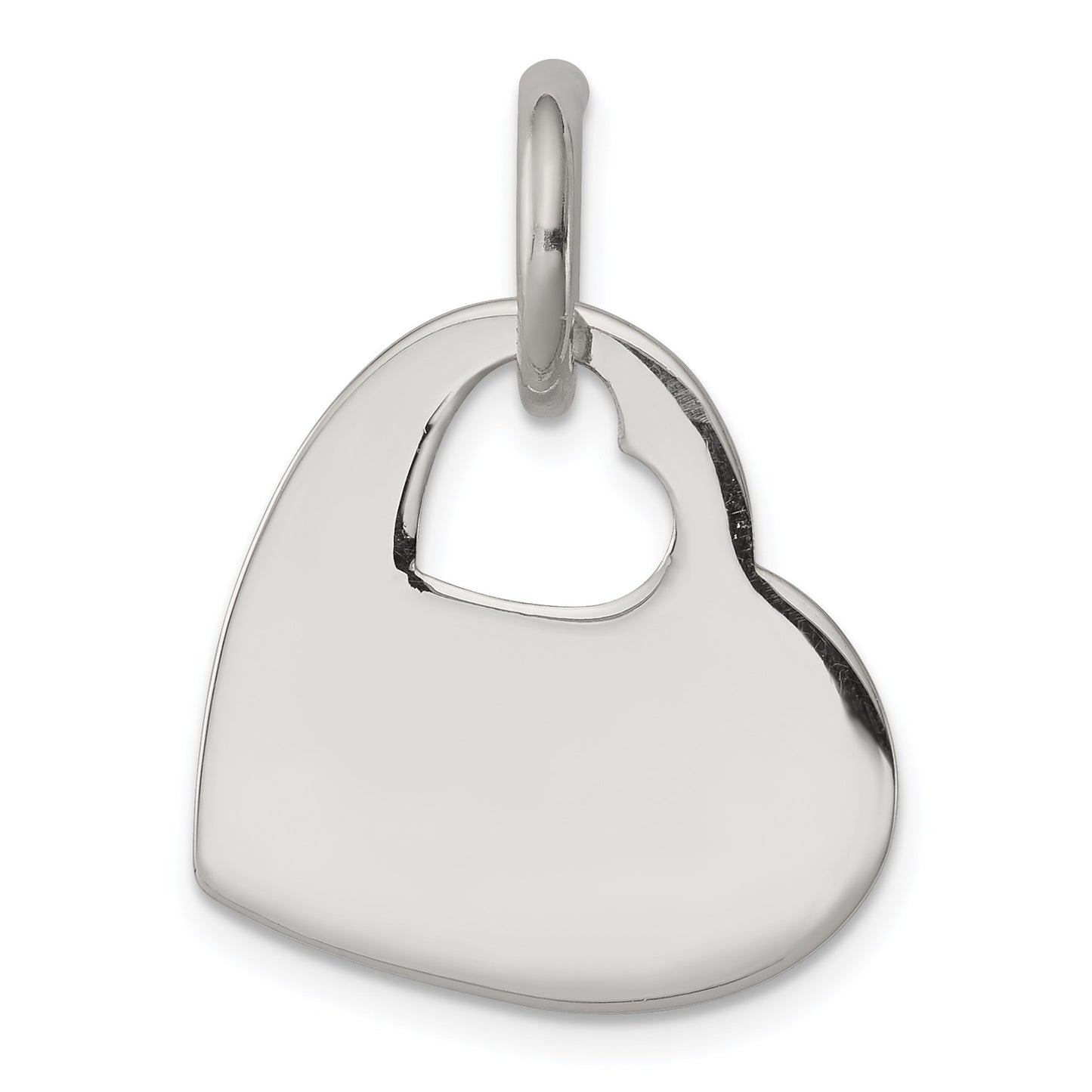 Sterling Silver Heart w/Cut Out Heart Charm
